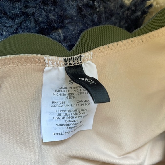 J.Crew Scalloped One-Shoulder Bikini Top In Laser-Cut Eyelet Olive Green S - Picture 5 of 6